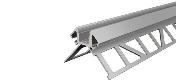Alu Fliesenprofil für 10 mm Fliesen / Ecke außen mit opalweißer Abdeckung