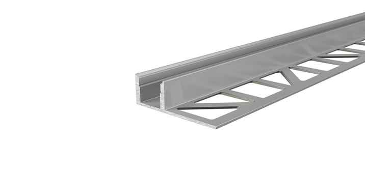 Alu Fliesenprofil für 10 mm Fliesen / Ecke außen mit opalweißer Abdeckung