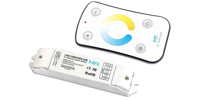 601 M5 Mini Tricolor LED RF Fernbedienung inkl. Controller