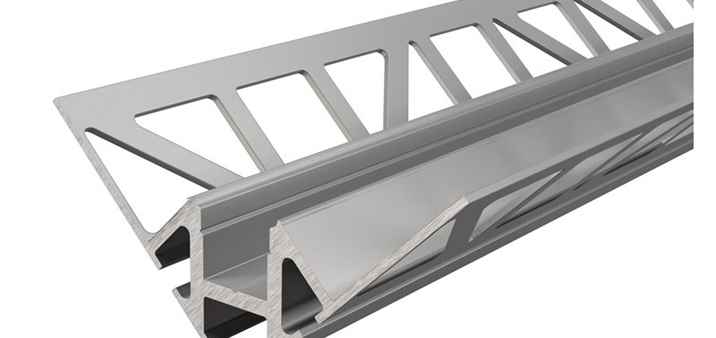 Alu Fliesen-Profil für 10 mm Fliesen / Ecke innen mit opalweißer Abdeckung
