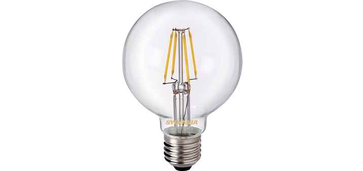 Toledo Filament LED Birne G80 5W E27 warmweiß